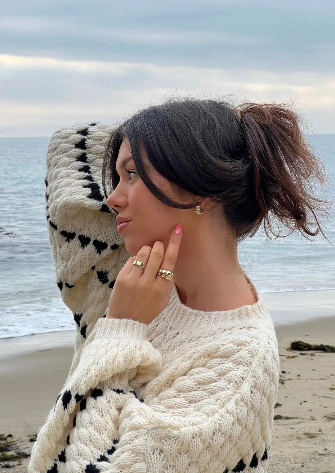 Faye | Strukturierter Rundhalsausschnitt Pullover