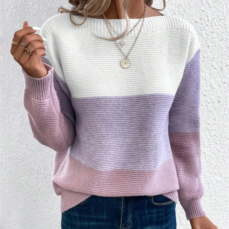 Carys | Farbblock Boot-Ausschnitt Pullover