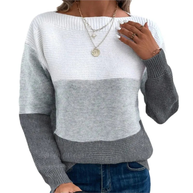 Carys | Farbblock Boot-Ausschnitt Pullover