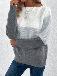Carys | Farbblock Boot-Ausschnitt Pullover