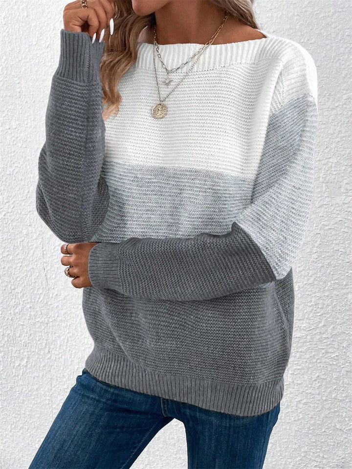 Carys | Farbblock Boot-Ausschnitt Pullover