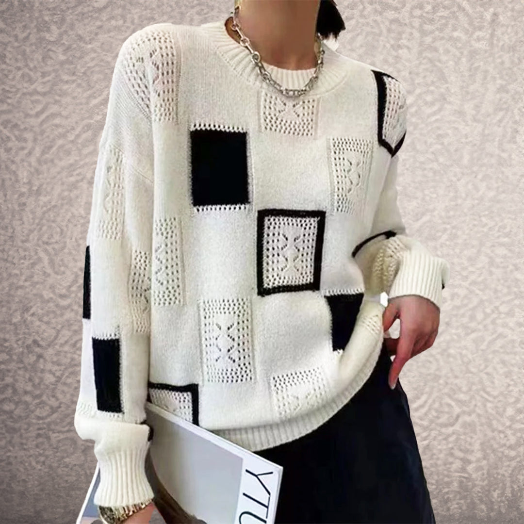 Freya | Gemusterter, Bequemer Pullover