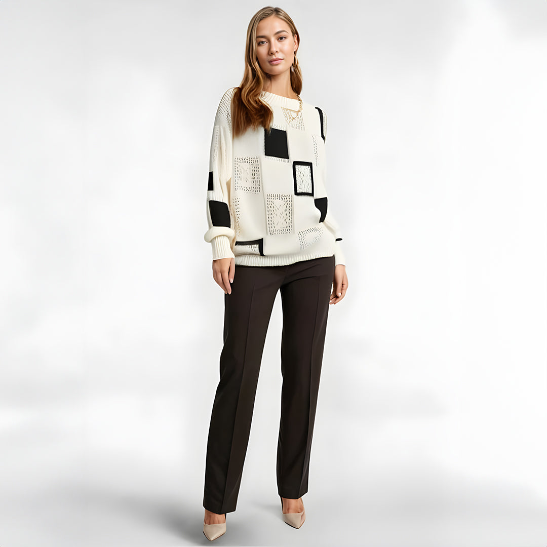 Freya | Gemusterter, Bequemer Pullover