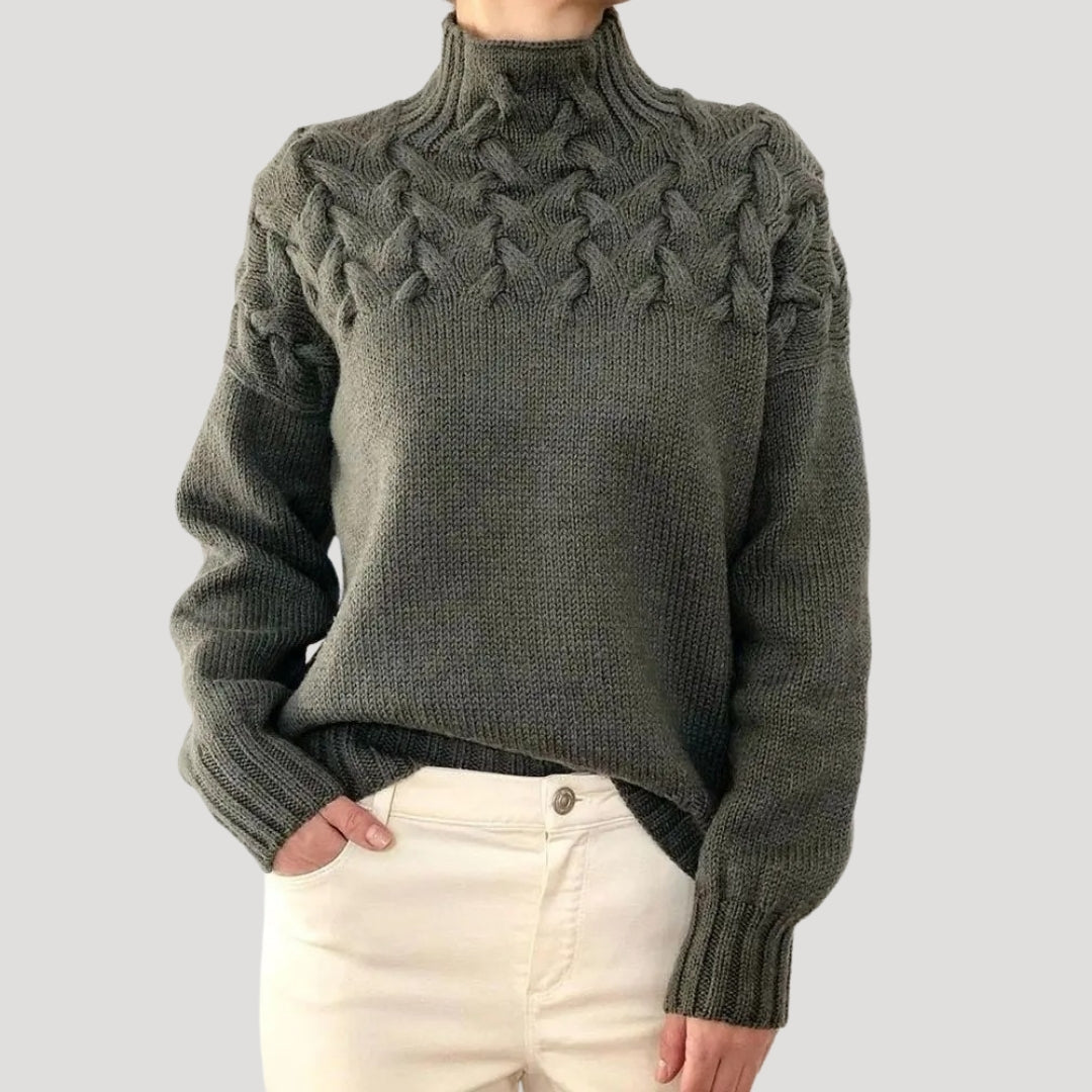 Denise | Grobstrick Hoher Kragen Pullover