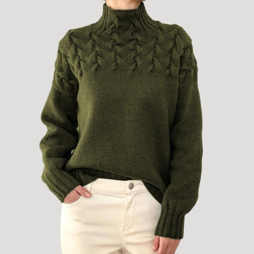 Denise | Grobstrick Hoher Kragen Pullover