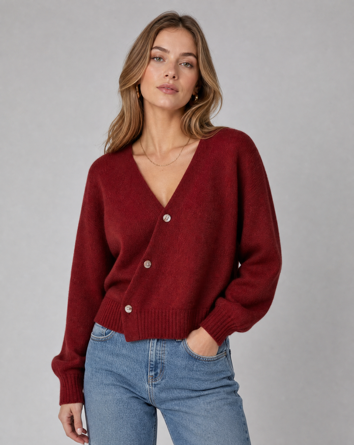 Estelle | Kreuzknopf V-Ausschnitt Cardigan