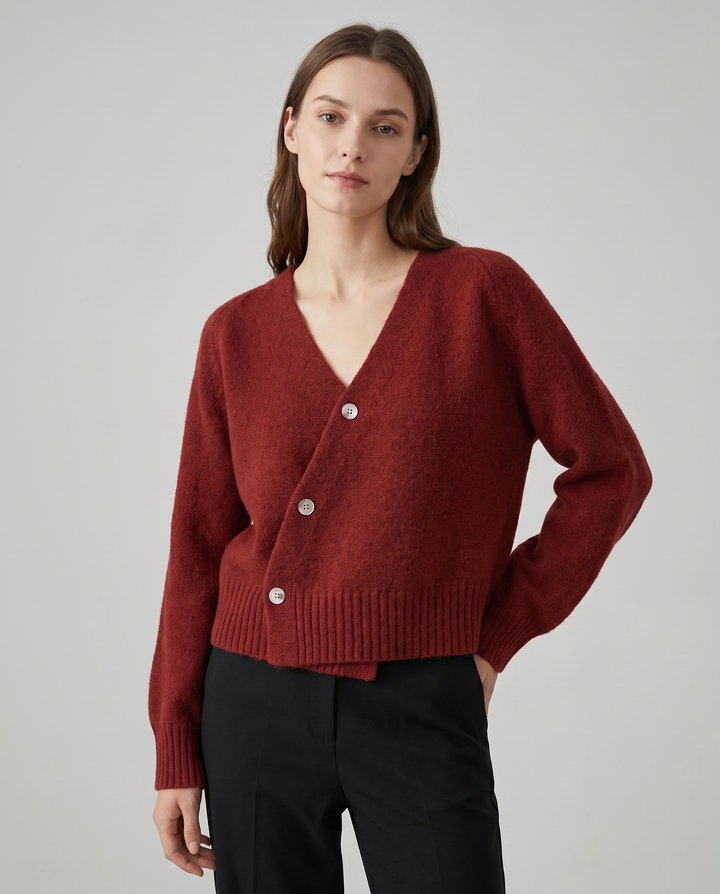 Estelle | Kreuzknopf V-Ausschnitt Cardigan