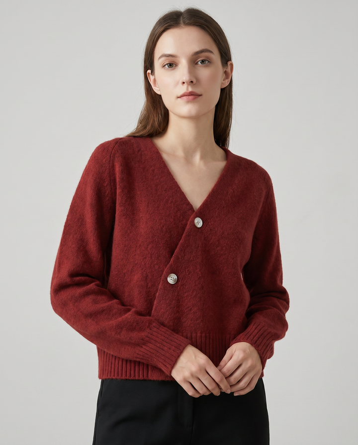 Estelle | Kreuzknopf V-Ausschnitt Cardigan