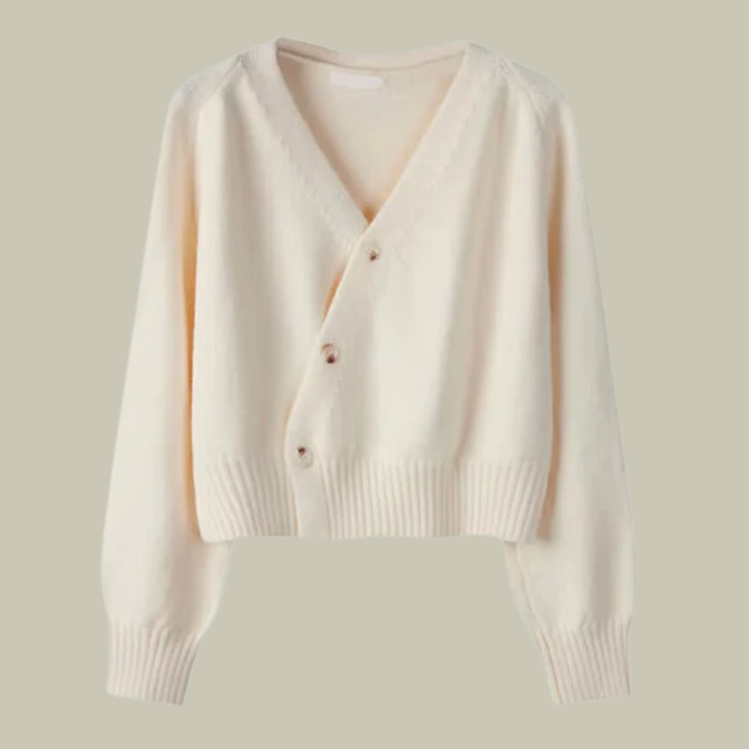 Estelle | Kreuzknopf V-Ausschnitt Cardigan