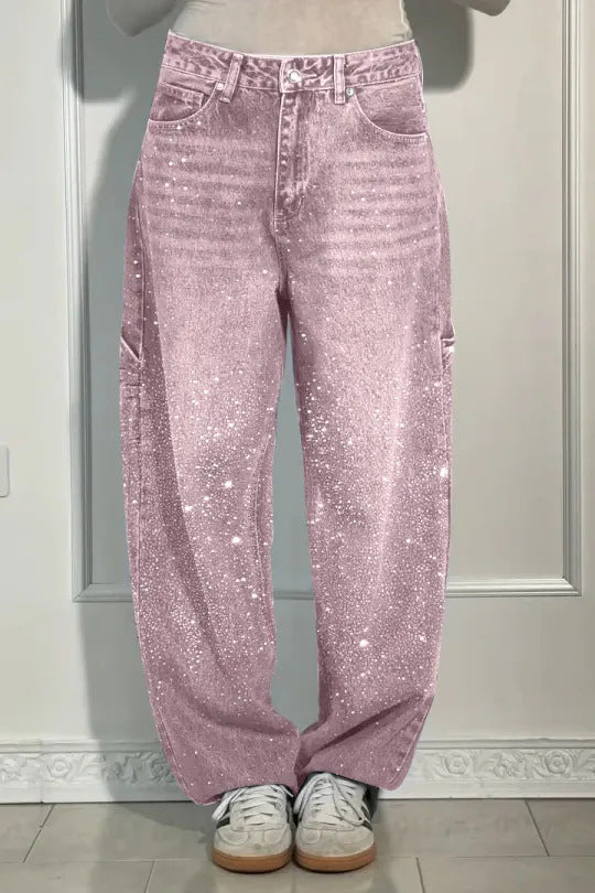 Julia | Trendy Balloon-Carpenter-Jeans mit Glitzer