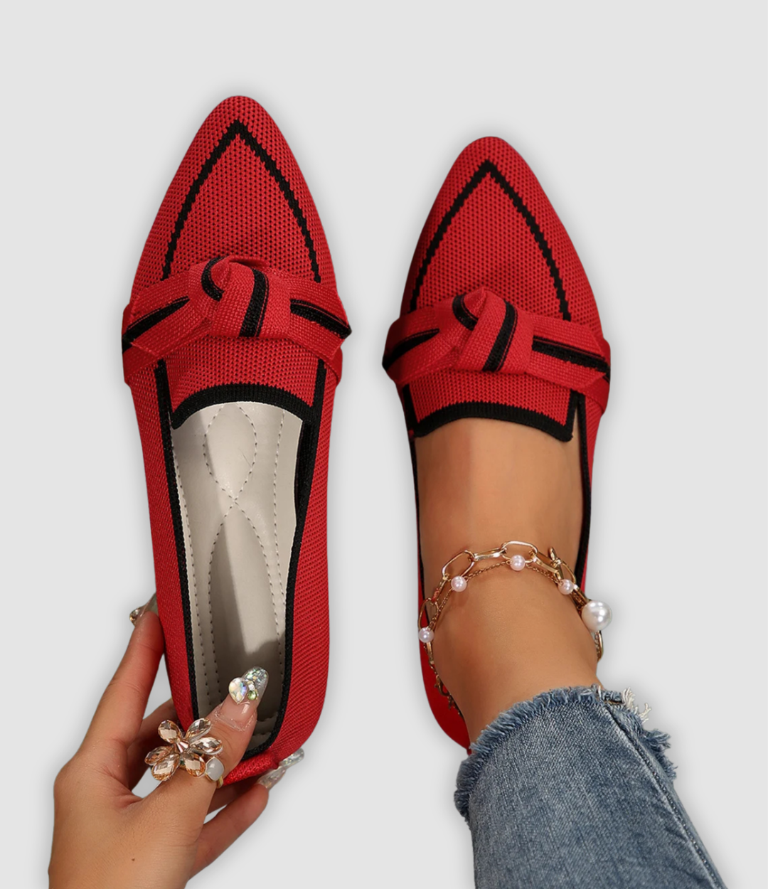 Evelina - Bequeme Mesh-Loafers mit Schleife