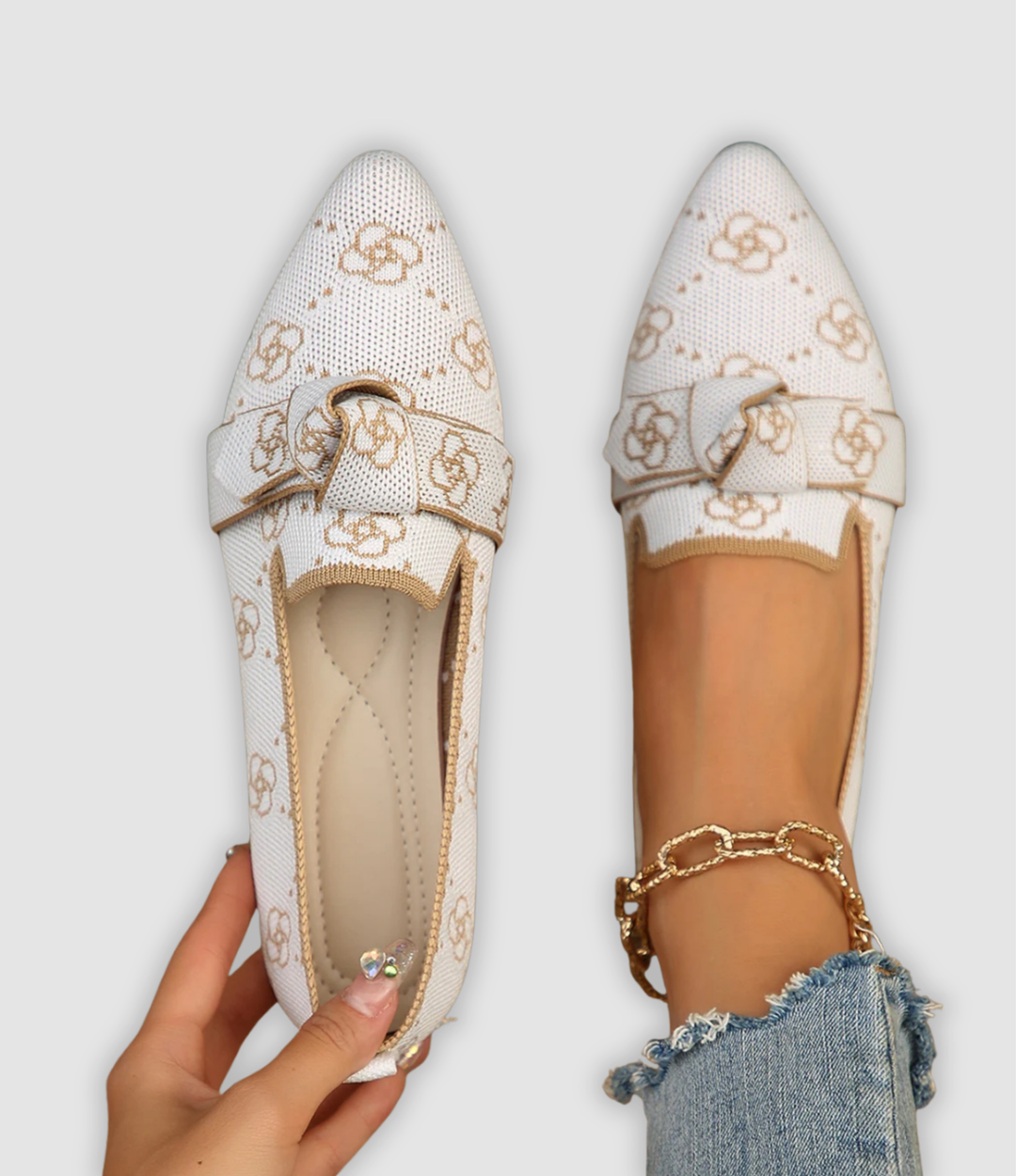 Evelina - Bequeme Mesh-Loafers mit Schleife