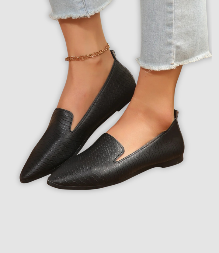 Rowan - Vintage Leder-Loafers mit spitzer Zehenpartie
