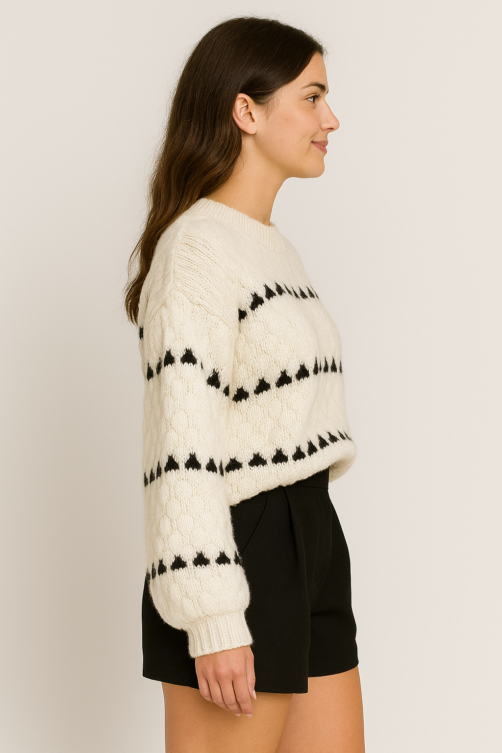 Faye | Strukturierter Rundhalsausschnitt Pullover