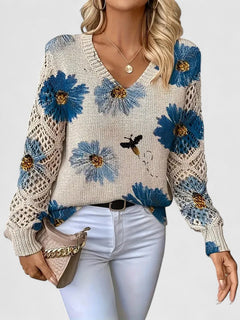 Kathleen | Floral Offene Strickjacke