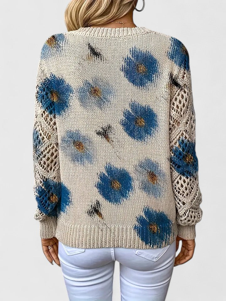 Kathleen | Floral Offene Strickjacke