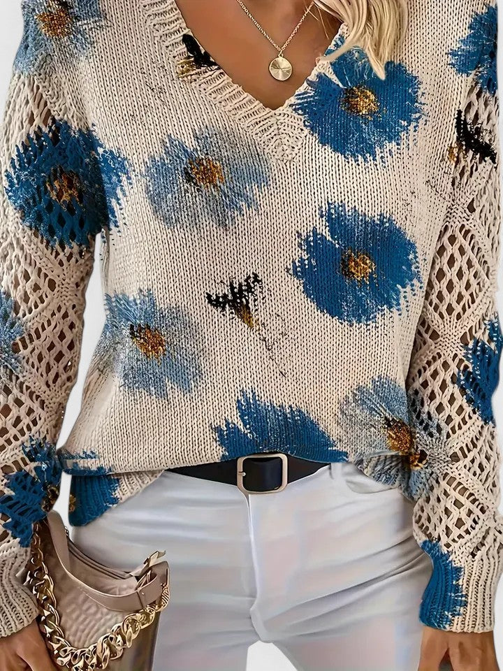 Kathleen | Floral Offene Strickjacke