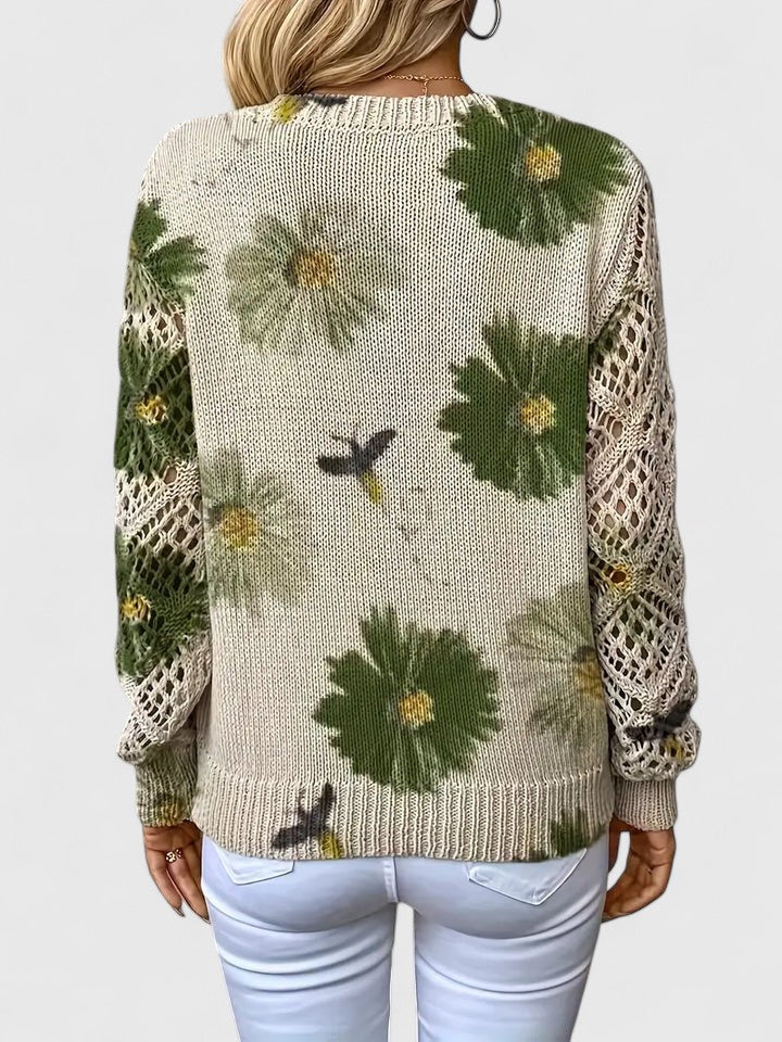 Kathleen | Floral Offene Strickjacke
