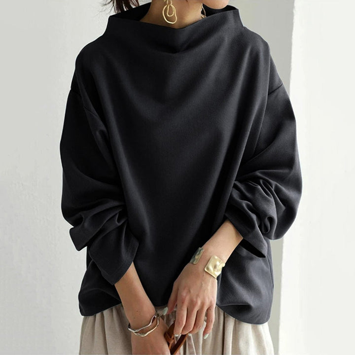 Joan | Drapierte Hochkragen-Bluse