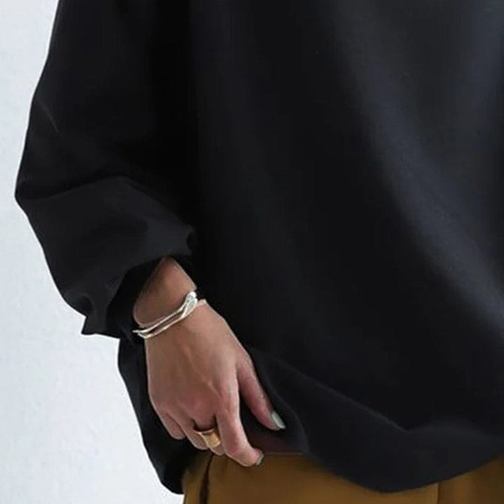 Joan | Drapierte Hochkragen-Bluse