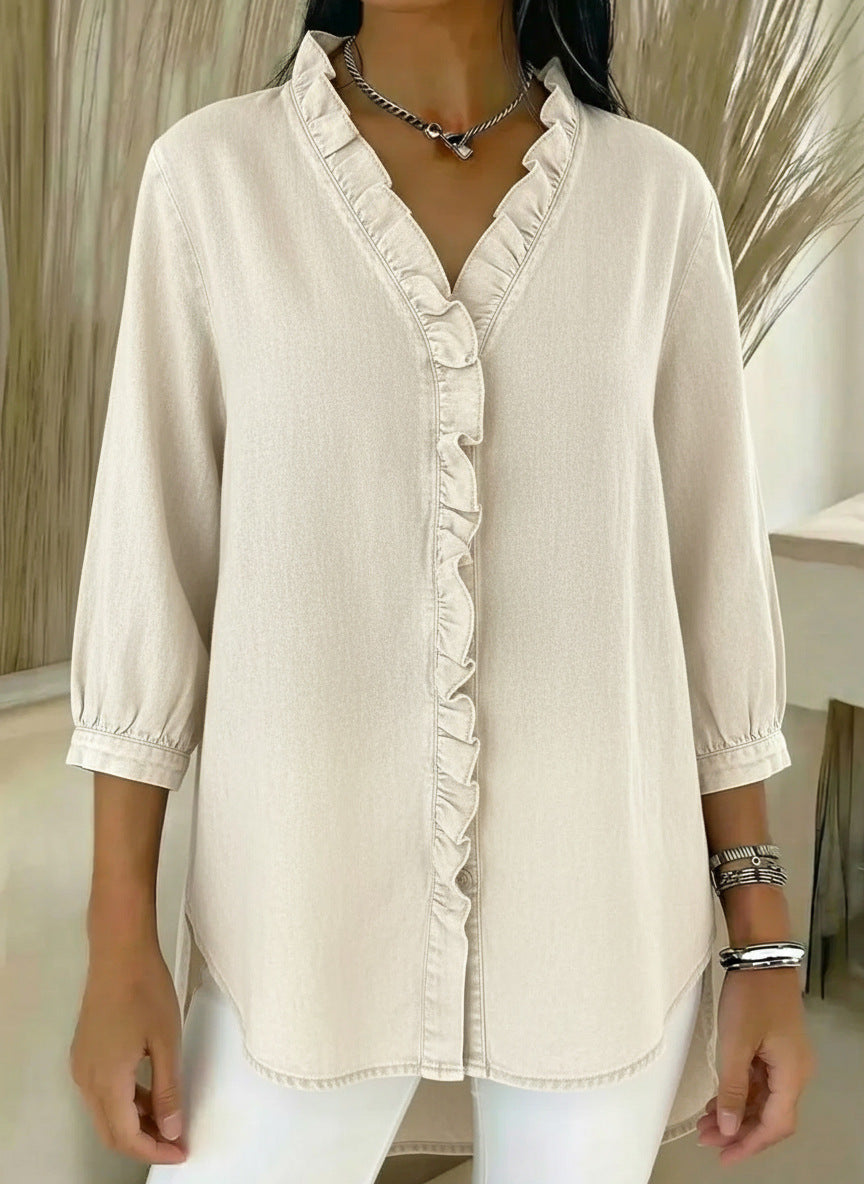 Elvaria™ – Elegante Bluse mit Rüschendetails