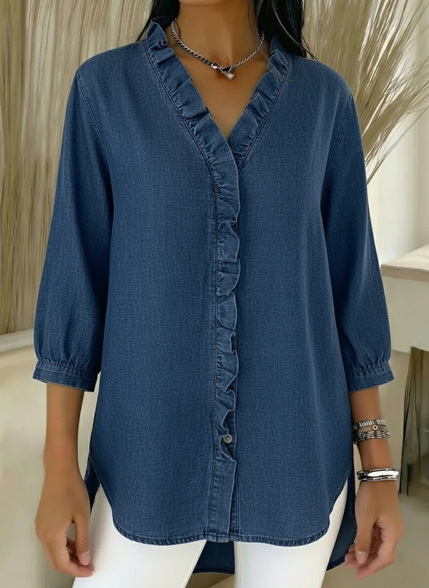 Elvaria™ – Elegante Bluse mit Rüschendetails