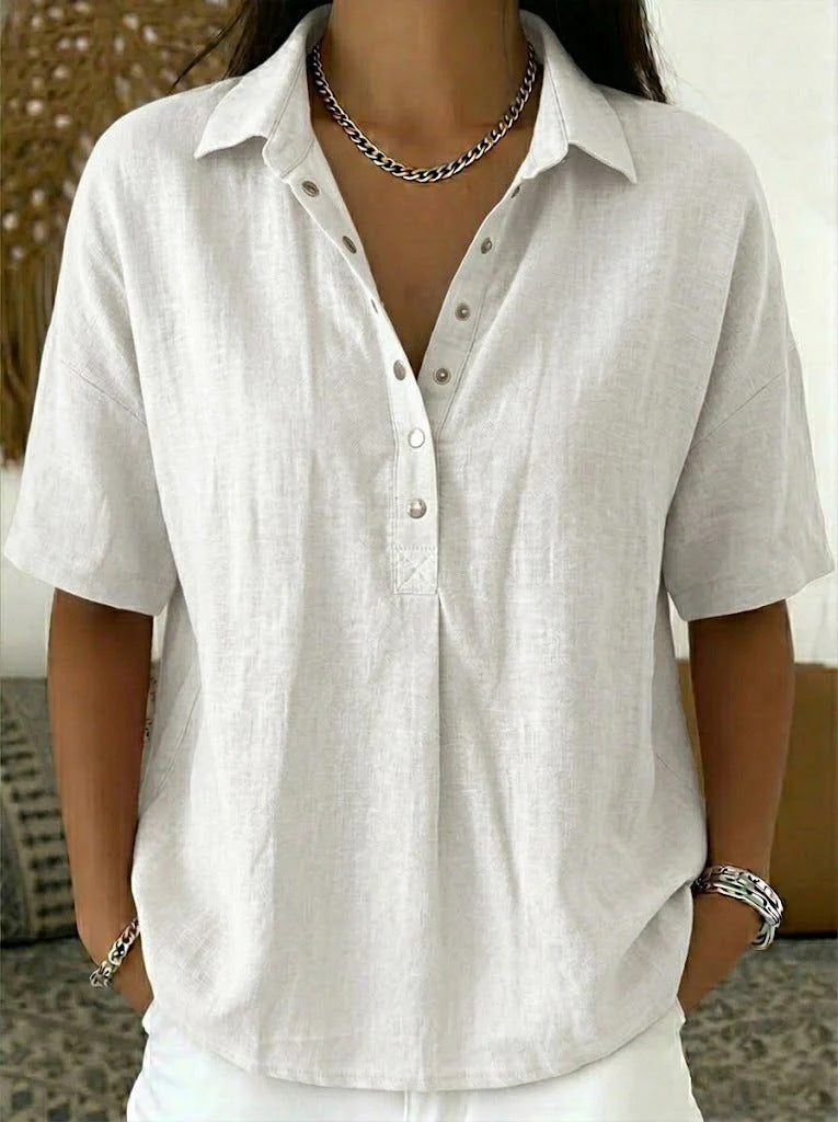 Tessa | Bluse mit Kragen und Knopfdetail