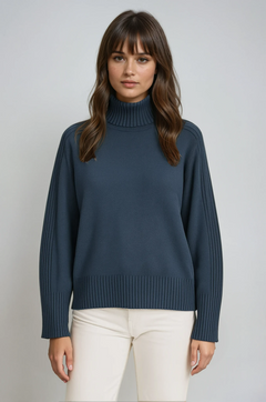 Fern | Gerippter Stehkragenpullover