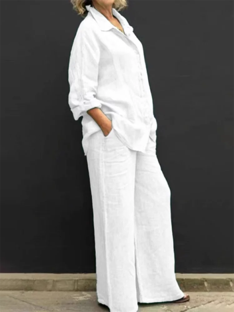 LUNA | Vintage Leinen Zweiteiliges Set für Damen