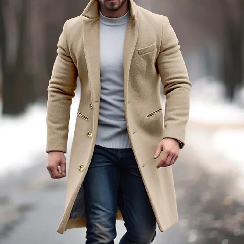 RALPH | Eleganter Langmantel für Herren mit Knöpfen und Kragen