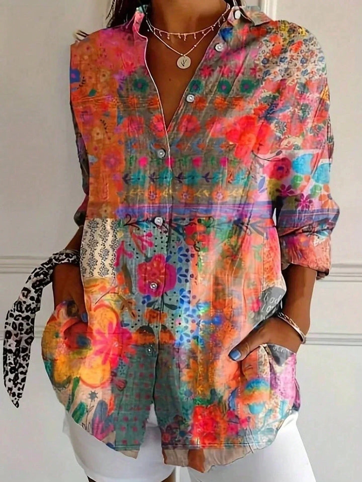 Astrid | Bluse mit bunten Mustern