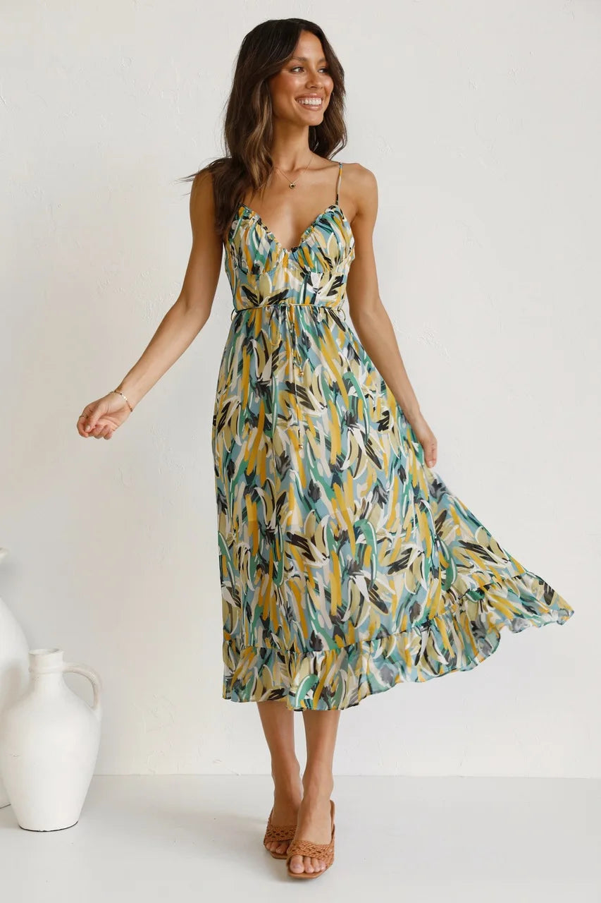 BIRKHILD I MEHRFARBIGES SOMMERKLEID