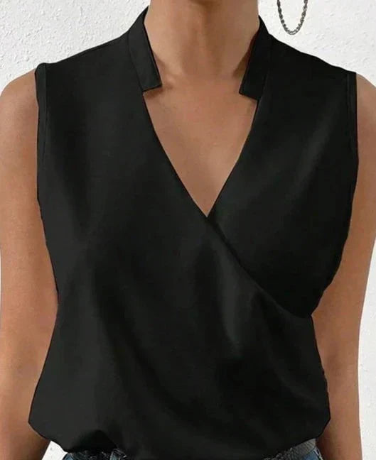Sarah | Elegantes ärmelloses einfarbiges Top
