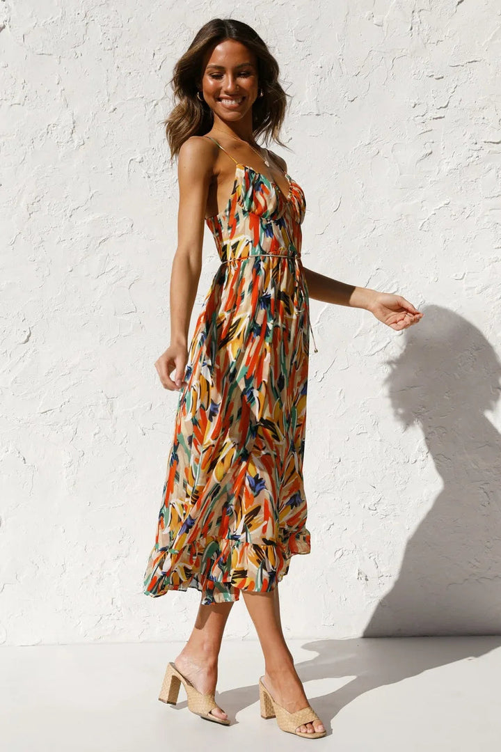 BIRKHILD I MEHRFARBIGES SOMMERKLEID