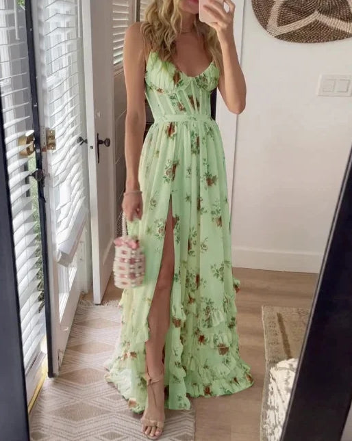 Crizelda | Maxi Kleid mit Blumenmuster