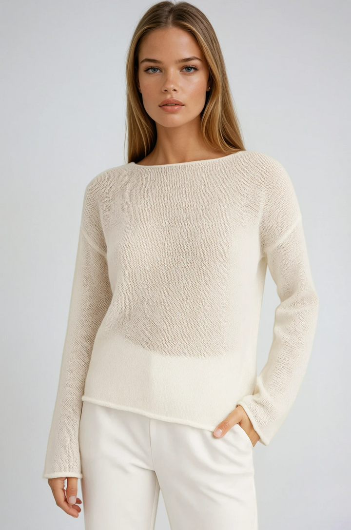 Elodie | Luftiger Boot-Ausschnitt Pullover
