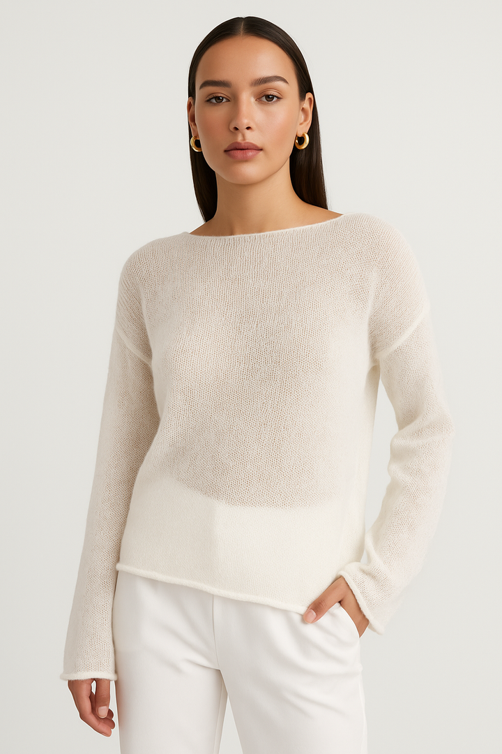 Elodie | Luftiger Boot-Ausschnitt Pullover