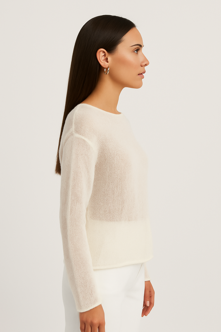 Elodie | Luftiger Boot-Ausschnitt Pullover
