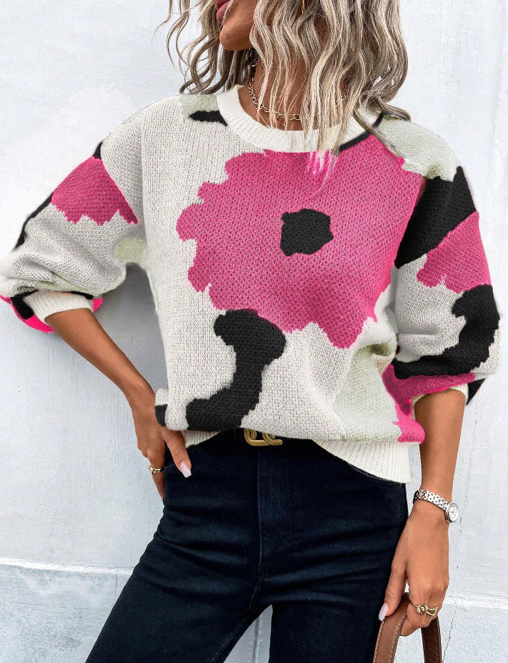 Camila | Kunstvoller Floral Strickpullover