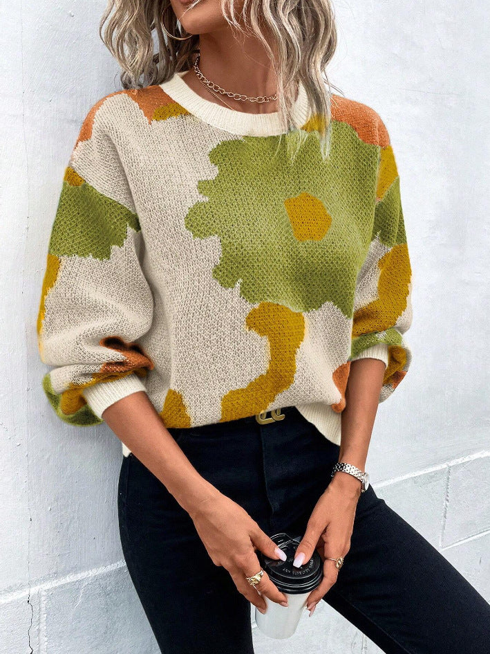 Camila | Kunstvoller Floral Strickpullover