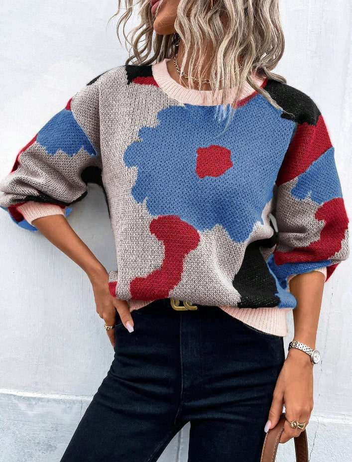 Camila | Kunstvoller Floral Strickpullover
