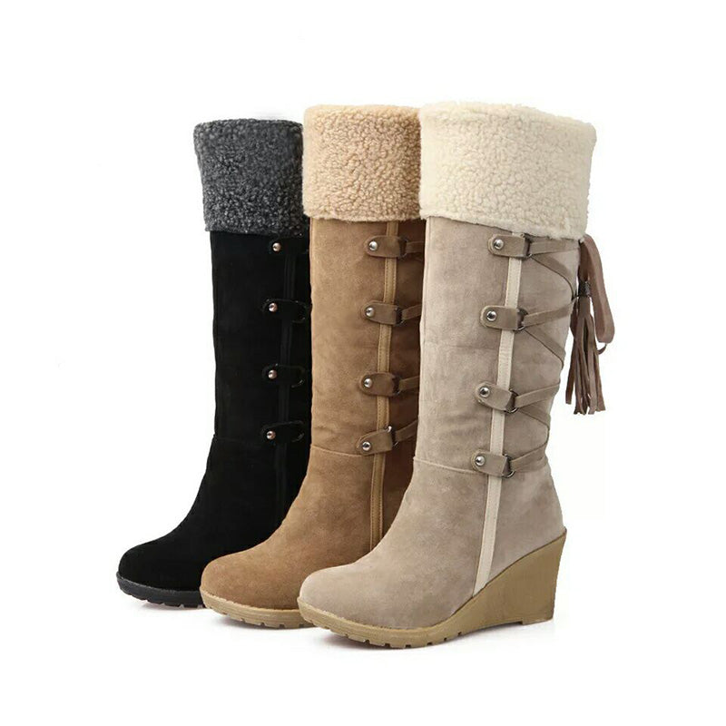 Warme Winterstiefel mit Keilabsatz | Stylische Winterstiefel für Damen