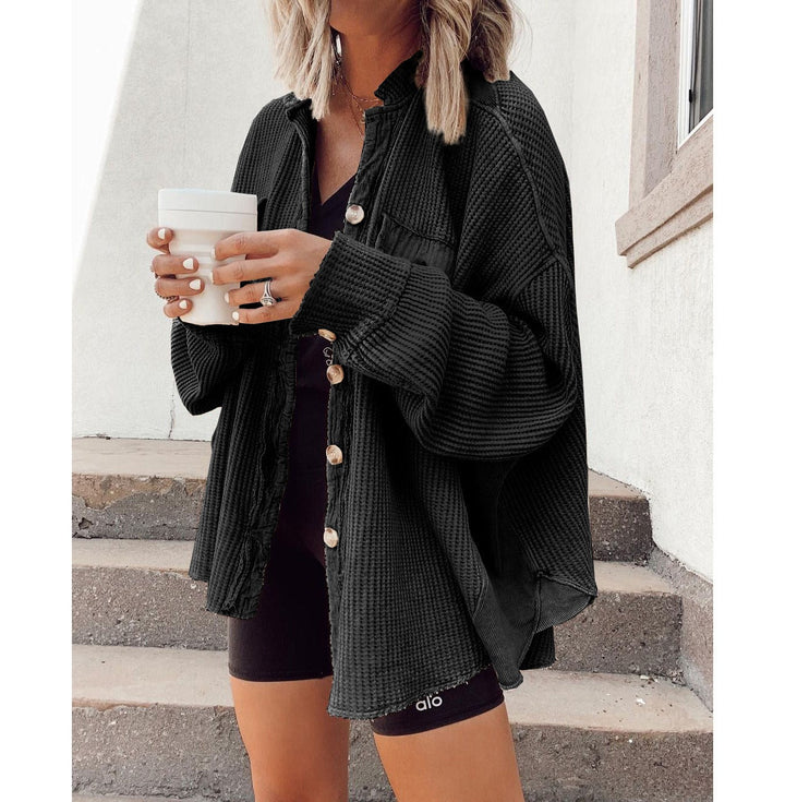 Elleer | Modische Cordjacke mit Knöpfen