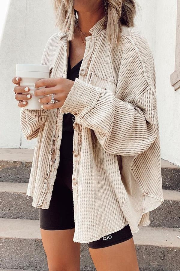 Elleer | Modische Cordjacke mit Knöpfen