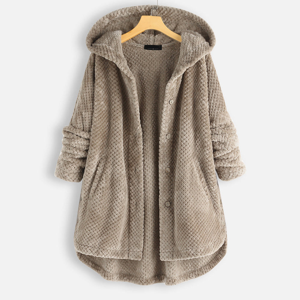 ALEXIS | Unisex Winter Wende-Fleece-Jacke mit Kapuze