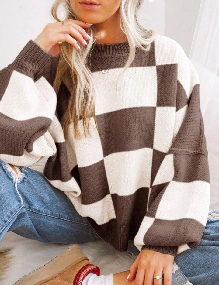 Wynne | Übergroßer Karomuster-Pullover