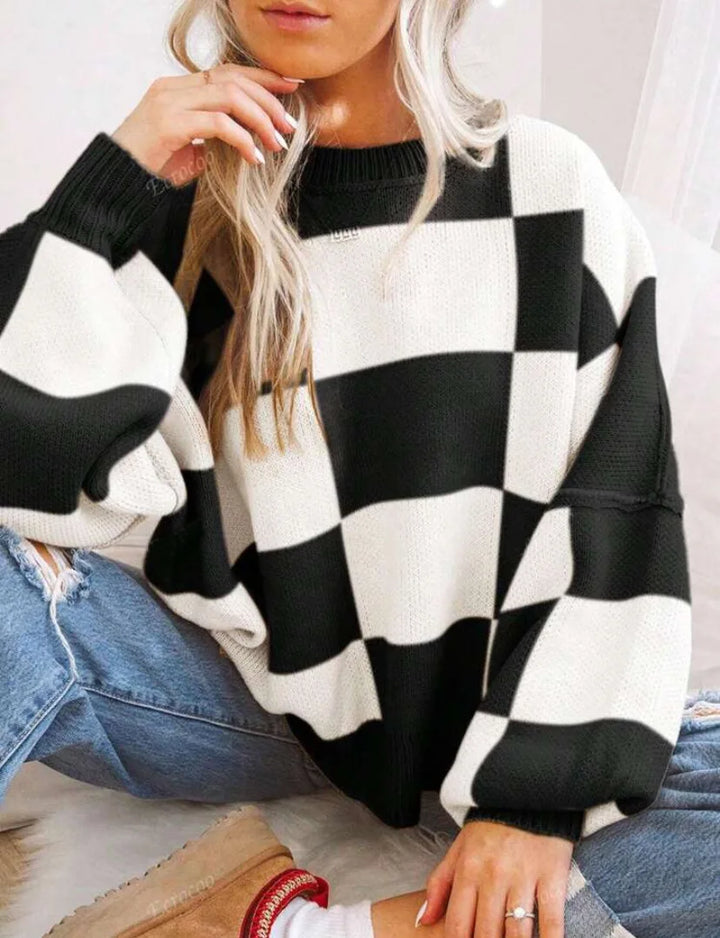 Wynne | Übergroßer Karomuster-Pullover