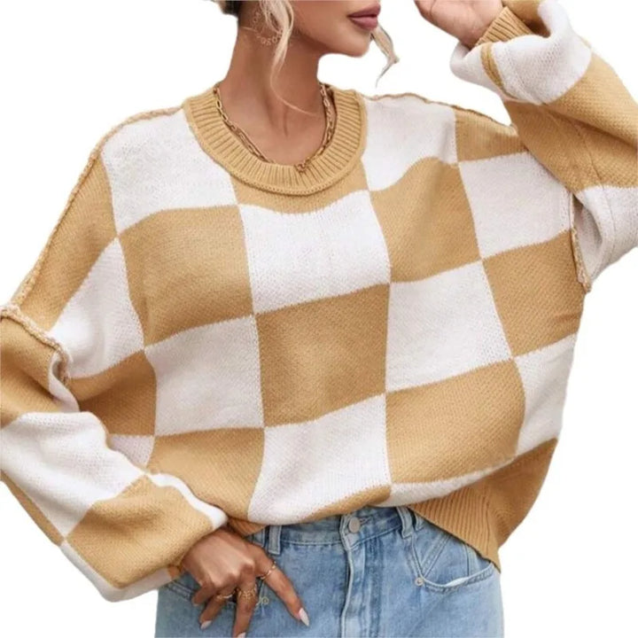 Wynne | Übergroßer Karomuster-Pullover