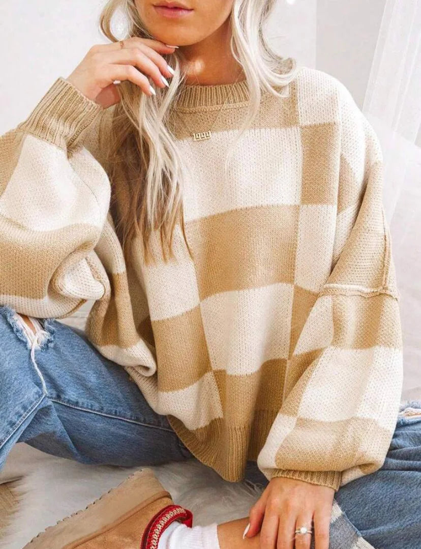 Wynne | Übergroßer Karomuster-Pullover