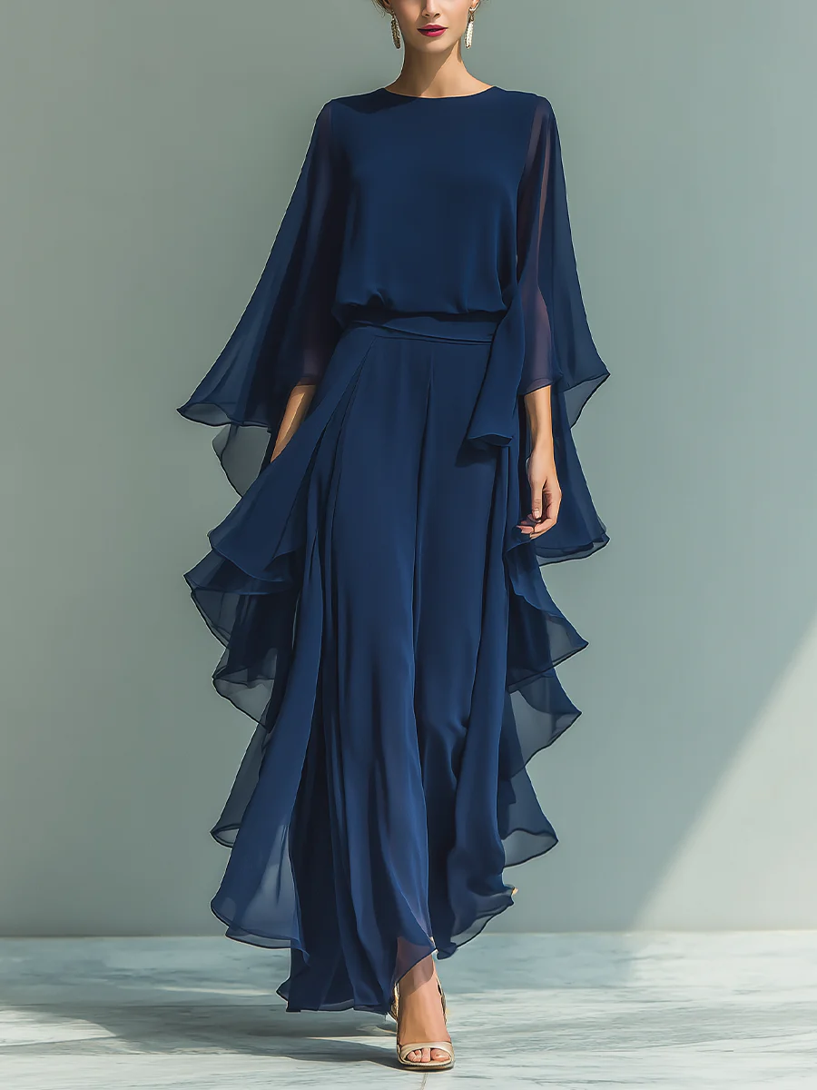 Aurora | Elegantes Chiffon-Set mit Volants